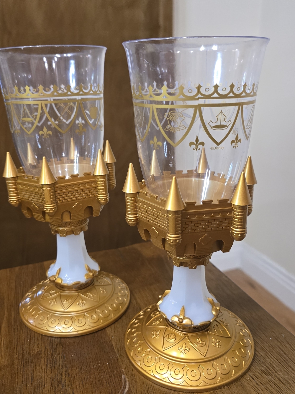 Disney Be Our Guest Light-Up Goblet Beauty Beast Cup, Gold Castle Souvenir Set 2